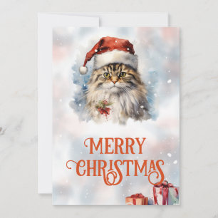 Julkett, vattenfärg julkort