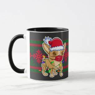 Julkihuahua med en maskmask mugg
