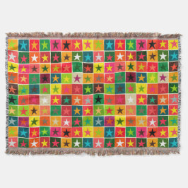 julklackade stjärnor filt