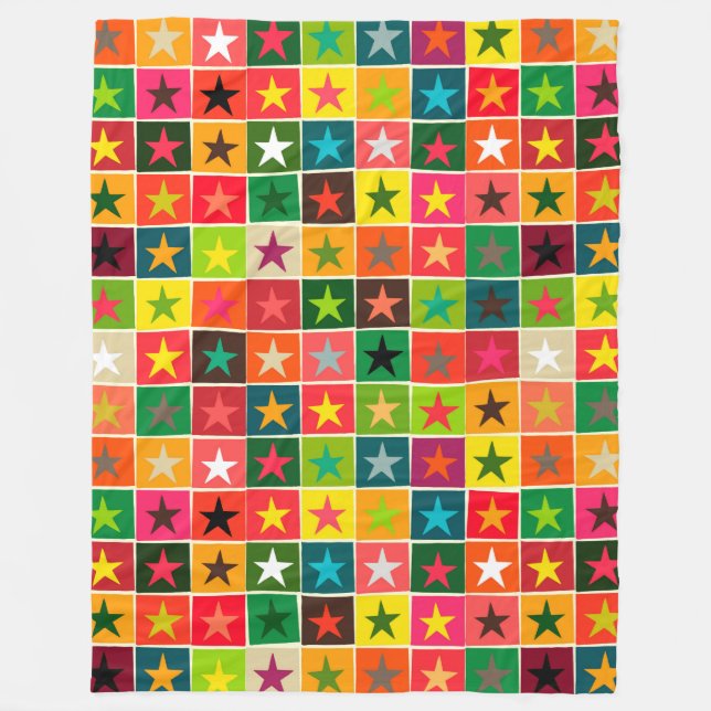 julklackade stjärnor fleecefilt (Framsidan)