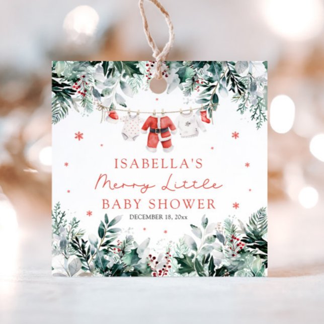 Julkläder för Bebisar Glad Liten Bebis-babyshower Gåvor Etiketter (Skapare uppladdad)
