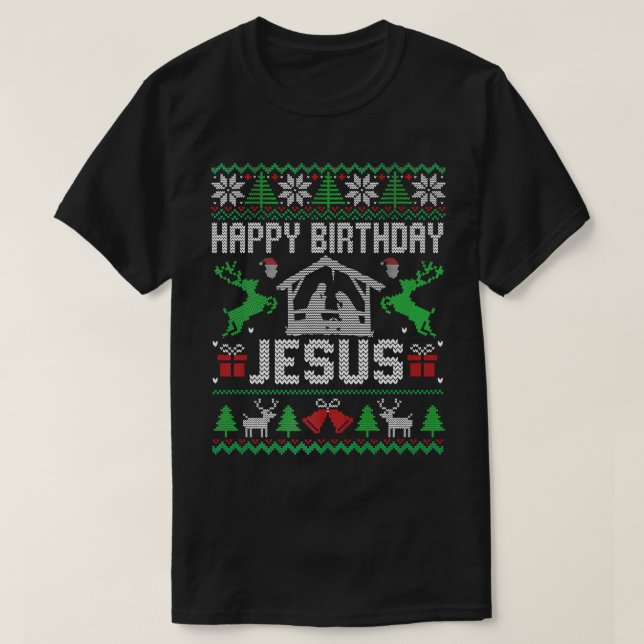 Julkläder Grattis på födelsedagen Jesus Helgdag Ug T Shirt (Design framsida)