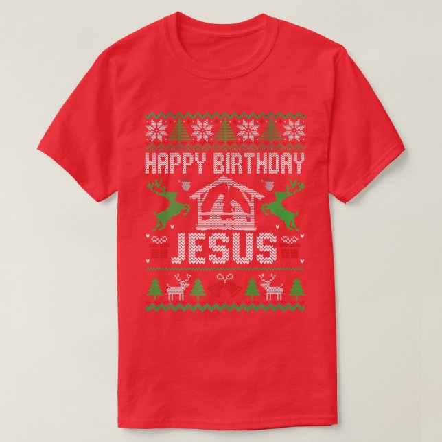 Julkläder Grattis på födelsedagen Jesus Helgdag Ug T Shirt (Design framsida)