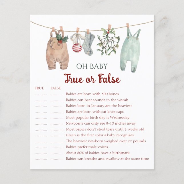 Julkläder Oh Baby Sant eller falskt (Framsida)
