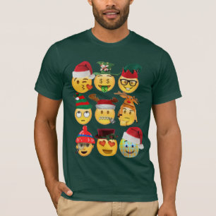 julklämma emoji-samlings roliga julskjorta t-shirt