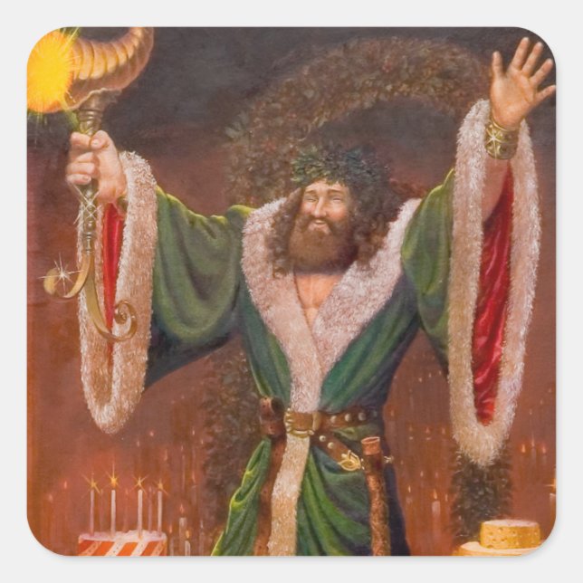 Julklapp anda fyrkantigt klistermärke (Framsida)