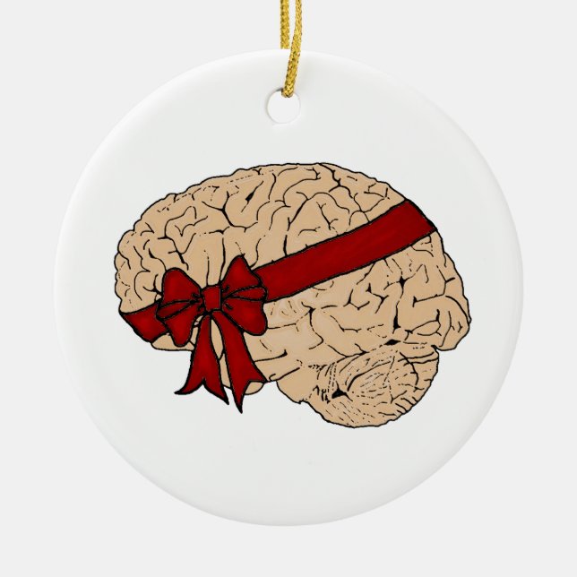 Julklapp Brain Julgransprydnad Keramik (Framsidan)