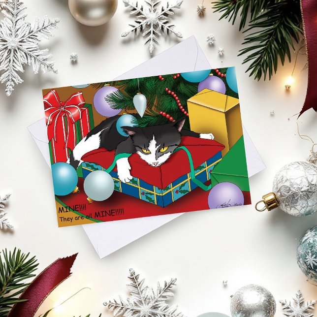 Julklapp Cat Helgkort (Skapare uppladdad)