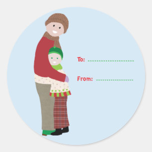 Julklapp Etikett Rund Klistermärke