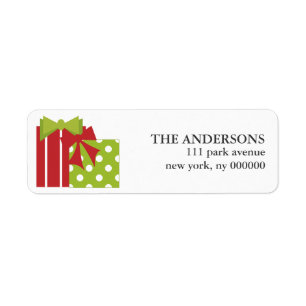 Julklapp etiketter returadress etikett