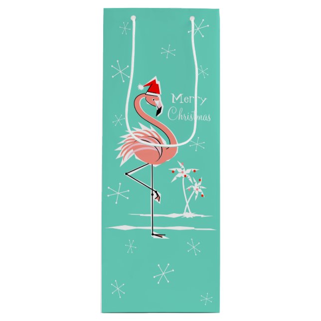 julklapp Flamingo God jul vin presentsäck (Framsidan)