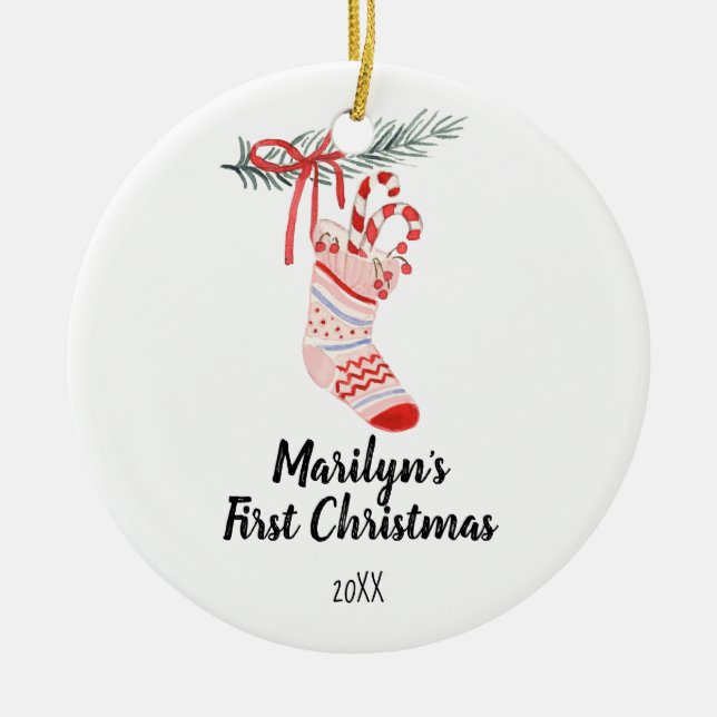 julklapp för Flicka Julgransprydnad Keramik (Framsidan)