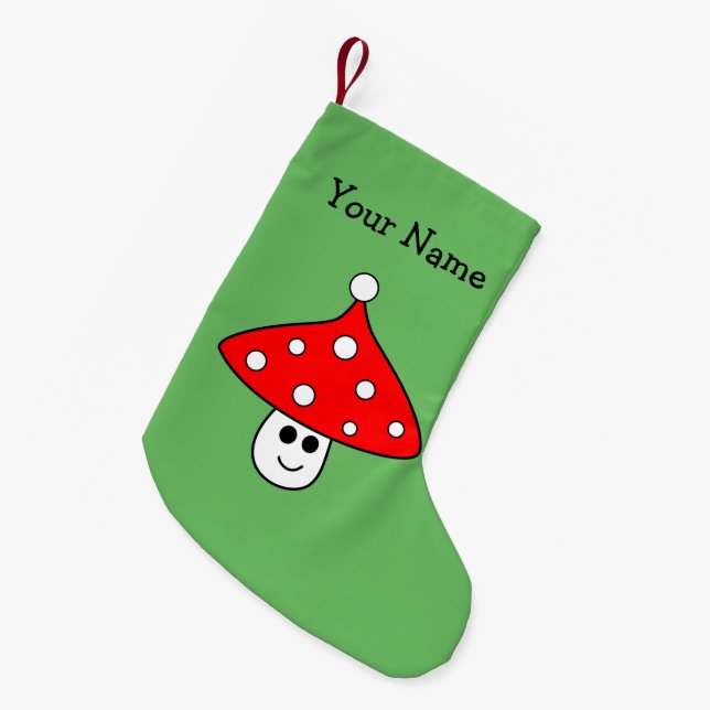 julklapp för Santa Hat Mushroom Liten Julstrumpa (Framsidan (Hängande))