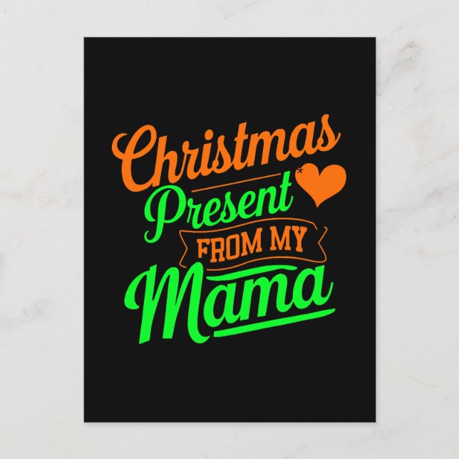 Julklapp från min Mamma Digital Art Vykort (Framsida)