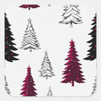 julklapp fyrkantigt klistermärke