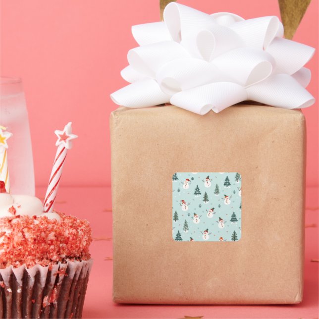 julklapp fyrkantigt klistermärke (Part)