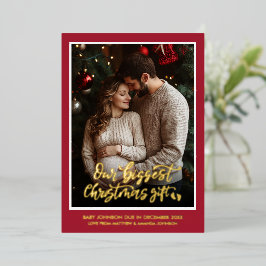 Julklapp Graviditets Foto Annonsering