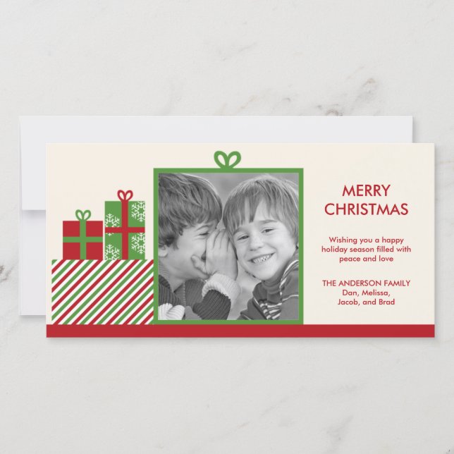 Julklapp Helgdag-fotokort Julkort (Framsida)