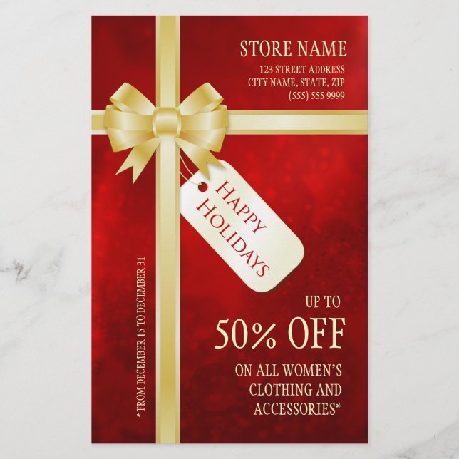 Julklapp Helgdag Sale flyget Flygblad (Framsidan)