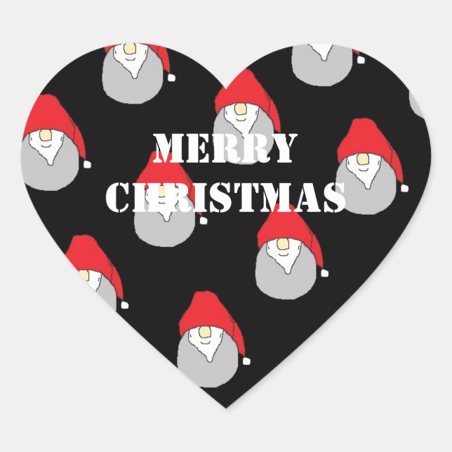 julklapp hjärtformat klistermärke (Framsida)