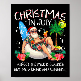 Julklapp i juli Palmträd Strand Sommar Hawaii Sa Poster