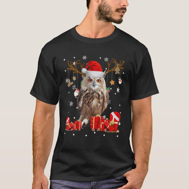 julklapp i Uggla, Uggla Älskare, julklapp T Shirt (Framsida)