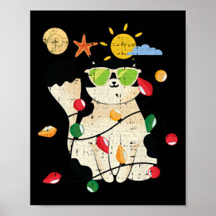 Julklapp katt i juli Coolt kattdjur husdjur sommar Poster