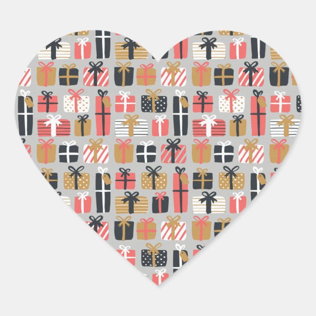 julklapp-klistermärken hjärtformat klistermärke (Framsida)