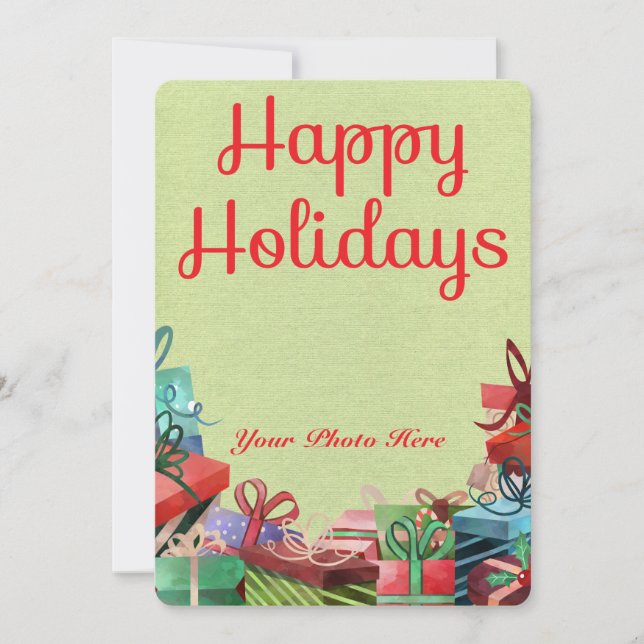 Julklapp Lycklig-Helgdag-platta kort (Framsida)