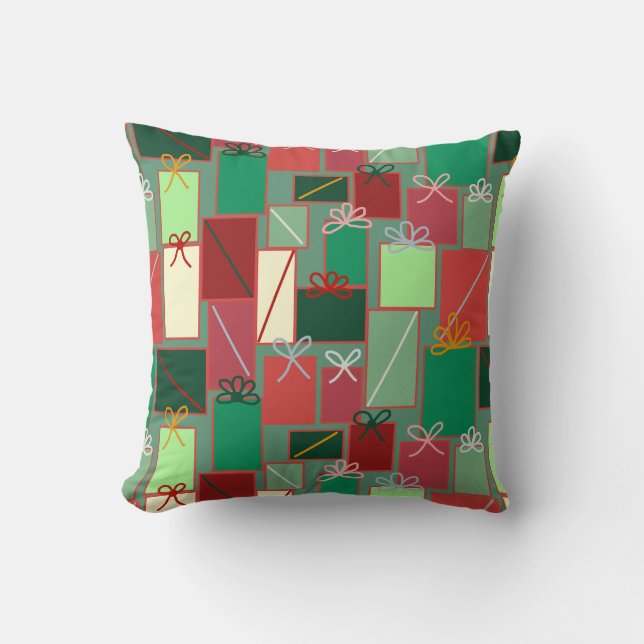 Julklapp med Rosett band och Bows Kudde (Framsida)