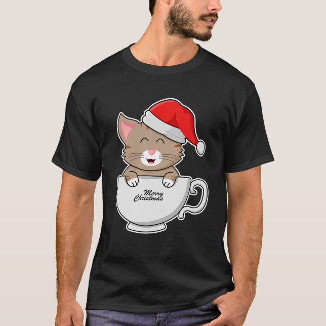 julklapp med tomten i Kopp Merry Kristus T Shirt (Framsida)
