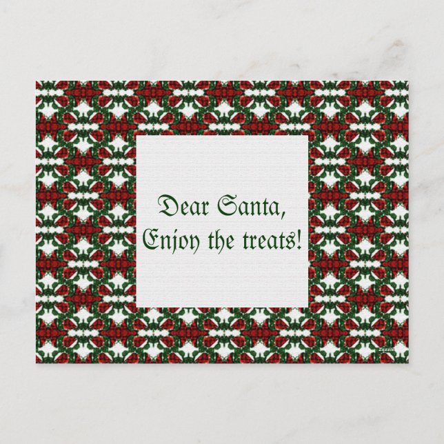 Julklapp Mönster Helg Vykort (Baksida)