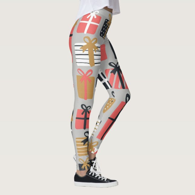 julklapp-mönster-| Zazzle_Growshop. Leggings (Höger)