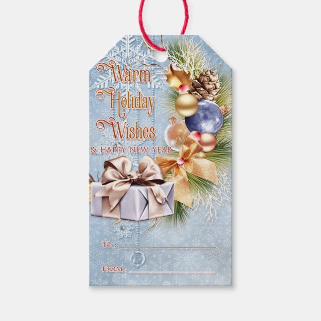 Julklapp och Lökar Warm Helgdag Önskemål Presentetikett (Framsidan)