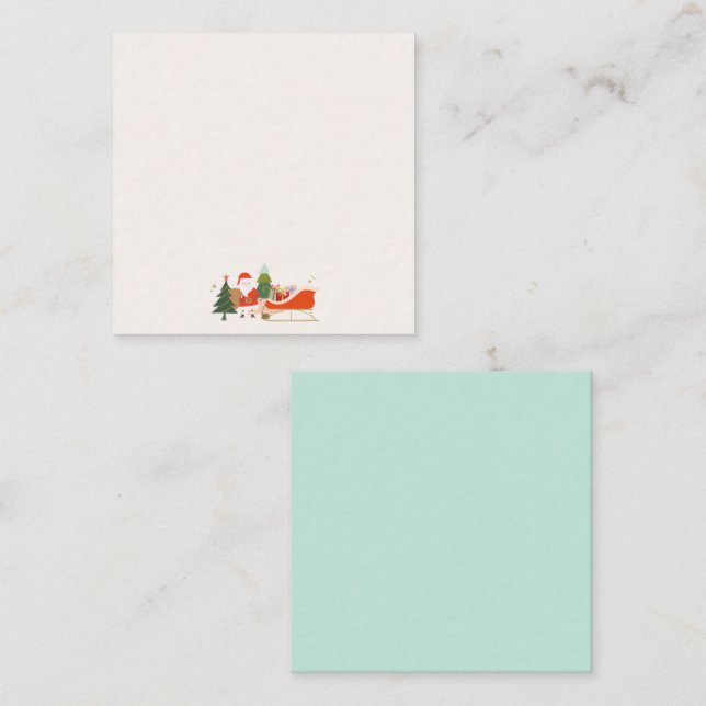 Julklapp på Santa's Sleigh Anteckningskort (Fram/baksida)