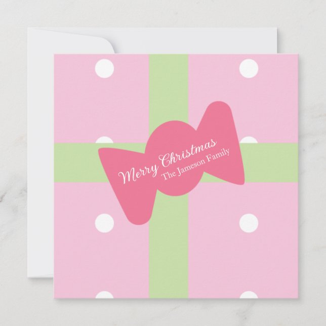 Julklapp Rosa Familj  Kort (Framsida)