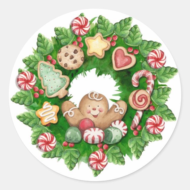 julklapp runt klistermärke (Framsida)