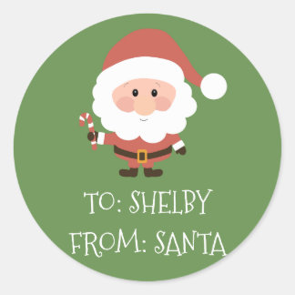 Julklapp Sticker från Santa Runt Klistermärke