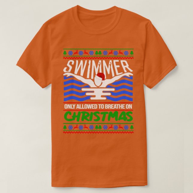 Julklapp Swimming-julsimmer Sport T Shirt (Design framsida)