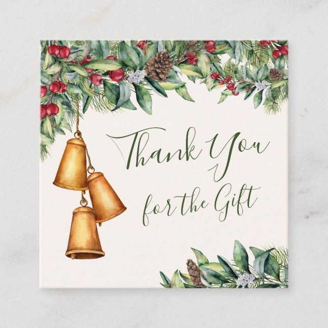 julklapp, Tack Fyrkantigt Visitkort (Framsida)