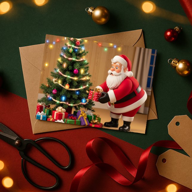 julklapp under julkortet i Träd Helgkort (Skapare uppladdad)