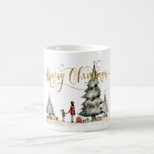 Julklapp under träd kaffemugg