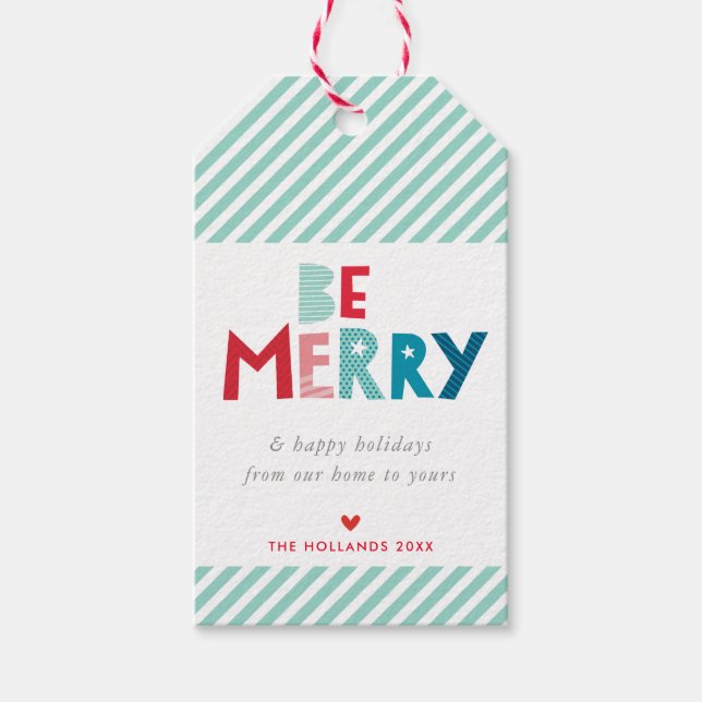JULKLAPP vara glad söt färgglad jul typ Presentetikett (Framsidan)