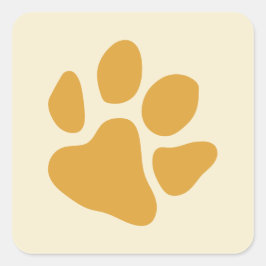Julklappa Paws Classic Gold Fyrkantigt Klistermärke