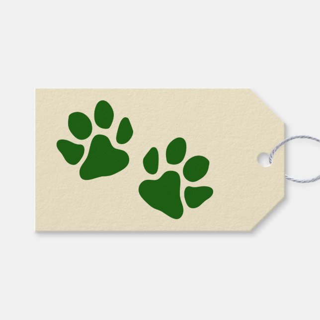 Julklappa Paws Classic Grön Presentetikett (Framsidan (Horisontell))