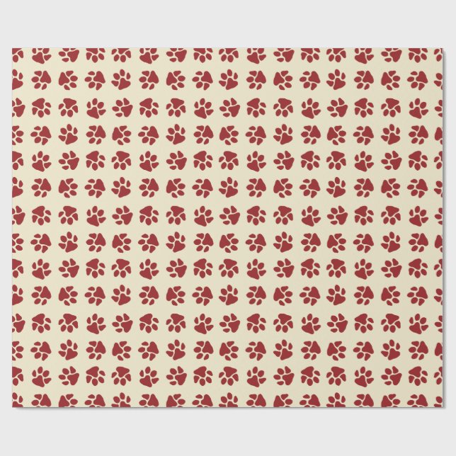 Julklappa röda tassar Classic Red Presentpapper (Platt)