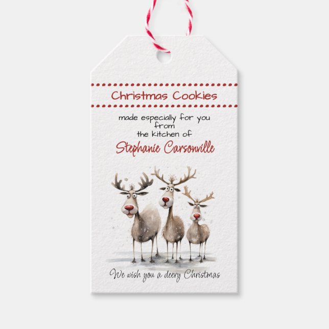 Julklappar från köket Deery Christmas Presentetikett (Framsidan)