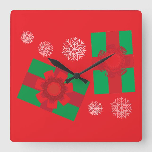 Julklappar Fyrkantig Klocka (Framsida)