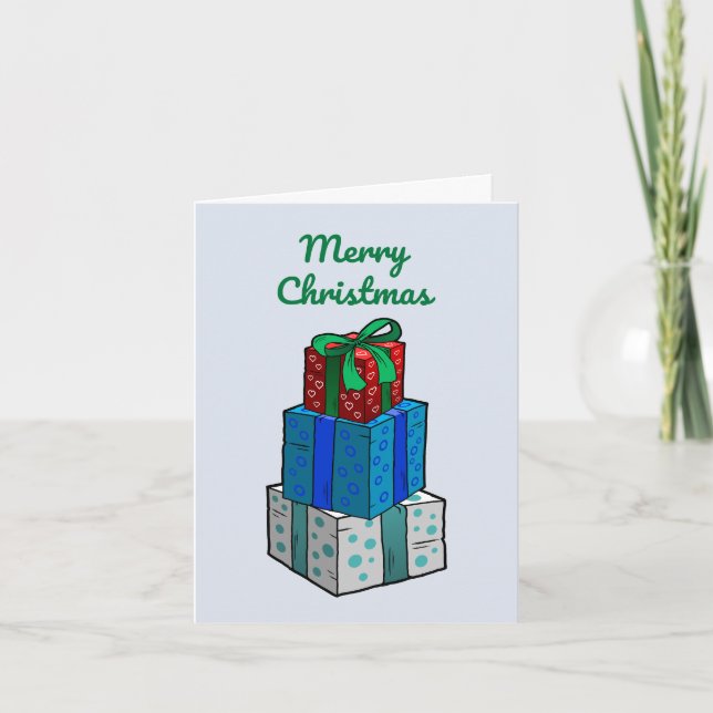Julklappar inslagna helgkort (Framsida)