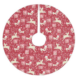 julklappar och rödskinn från fåglar julgransmatta borstad polyester